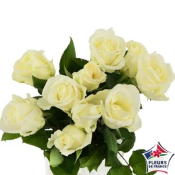 Botte 10 Roses ''Fleurs De France'' H.50cm Coloris Variables -Promos Jardesia Magasin 907464 001