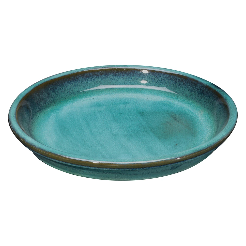 Soucoupe Azuléjos En Terre Cuite émaillée Bleue - D.23cm 2 Soucoupe Azuléjos En Terre Cuite émaillée Bleue - D.23cm – Image 2