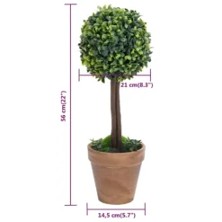 VIDAXL Plantes De Buis Artificiel 2 Pcs Avec Pots Boule Vert 56 Cm 11 VIDAXL Plantes De Buis Artificiel 2 Pcs Avec Pots Boule Vert 56 Cm -Promos Jardesia Magasin cb0ba62229546034