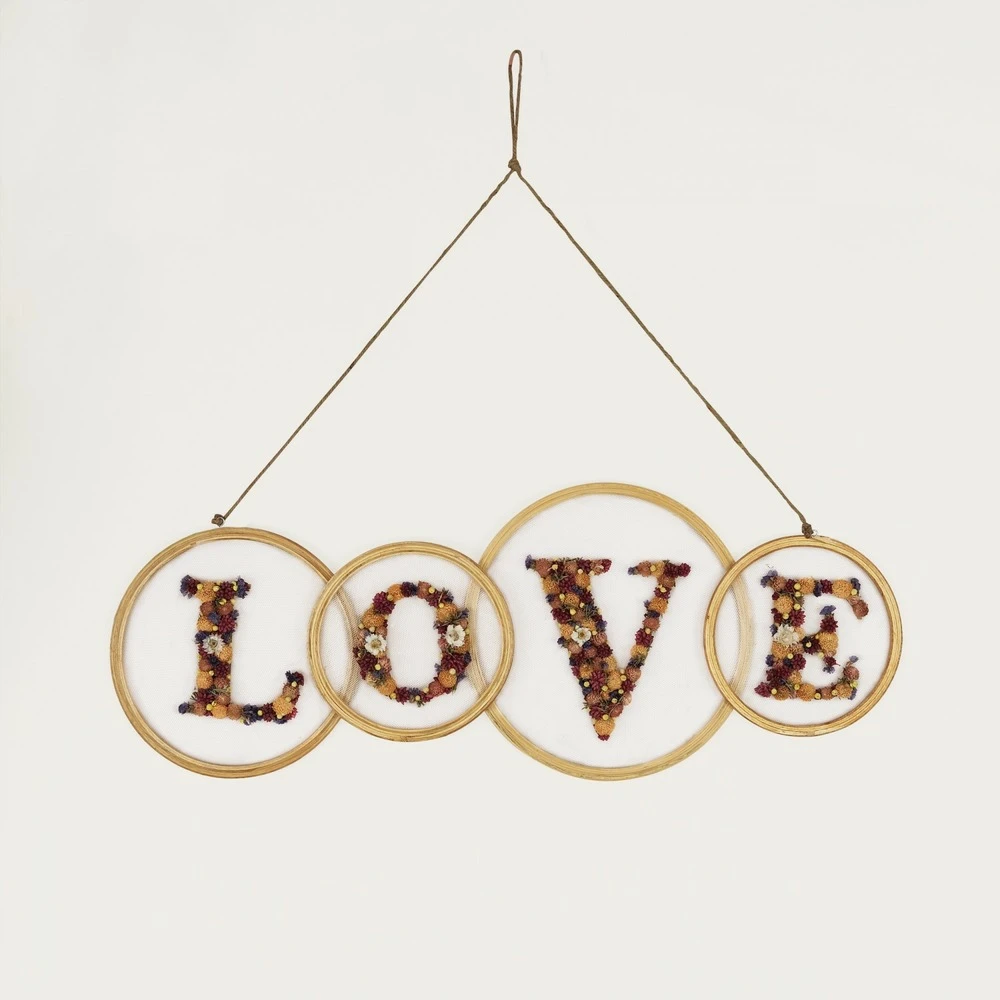 Fleurs Séchées Suspension Murale 86x2x33cm 1 Fleurs Séchées Suspension Murale 86x2x33cm